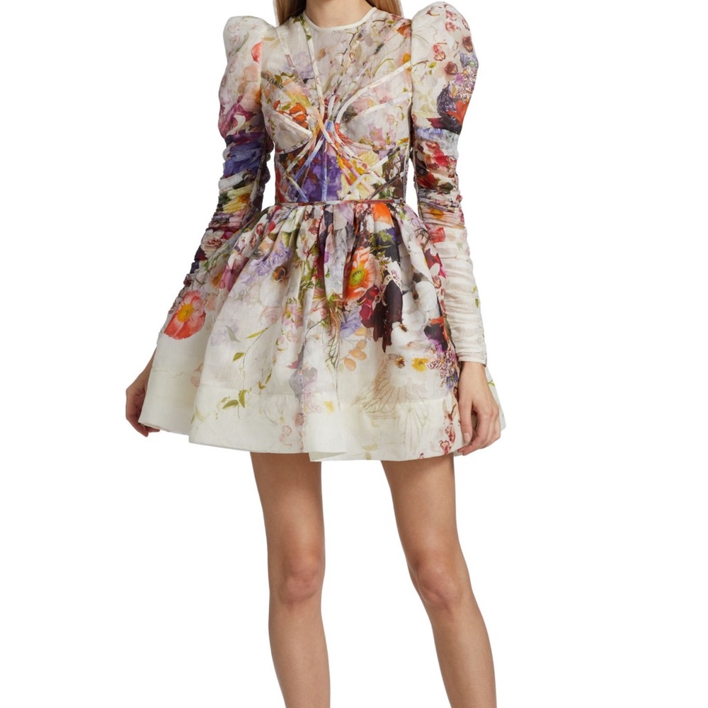 ZIMMERMAN Prima Panelled Floral Minidress size 0